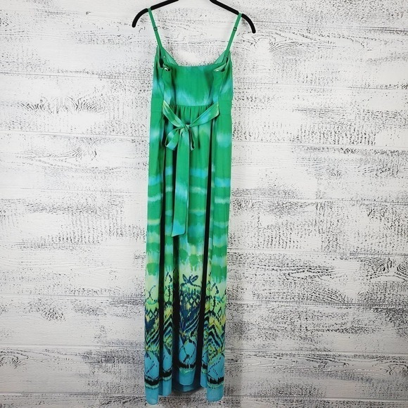 Dressbarn Green Maxi Surplice Neckline Sleeveless Dress Sz 10 - Picture 4 of 13